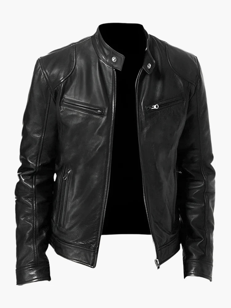 Men's Classic Moto Biker Jacket for Versatile Casual and Urban Style