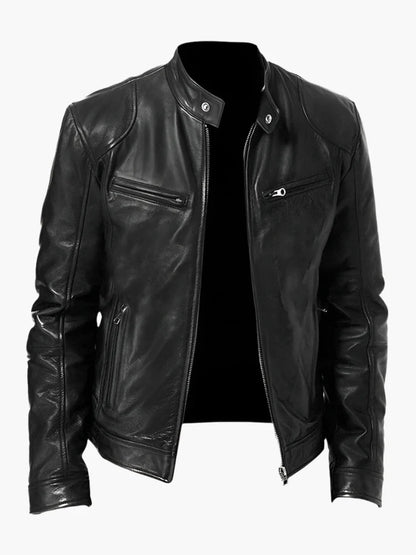 Men's Classic Moto Biker Jacket for Versatile Casual and Urban Style