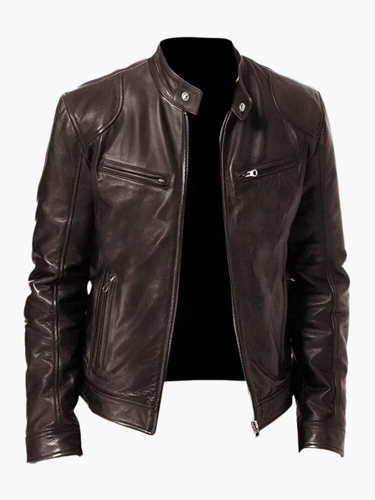 Men's Classic Moto Biker Jacket for Versatile Casual and Urban Style