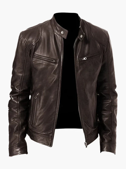 Men's Classic Moto Biker Jacket for Versatile Casual and Urban Style
