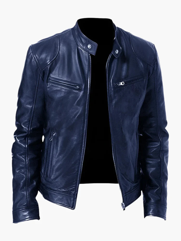 Men's Classic Moto Biker Jacket for Versatile Casual and Urban Style