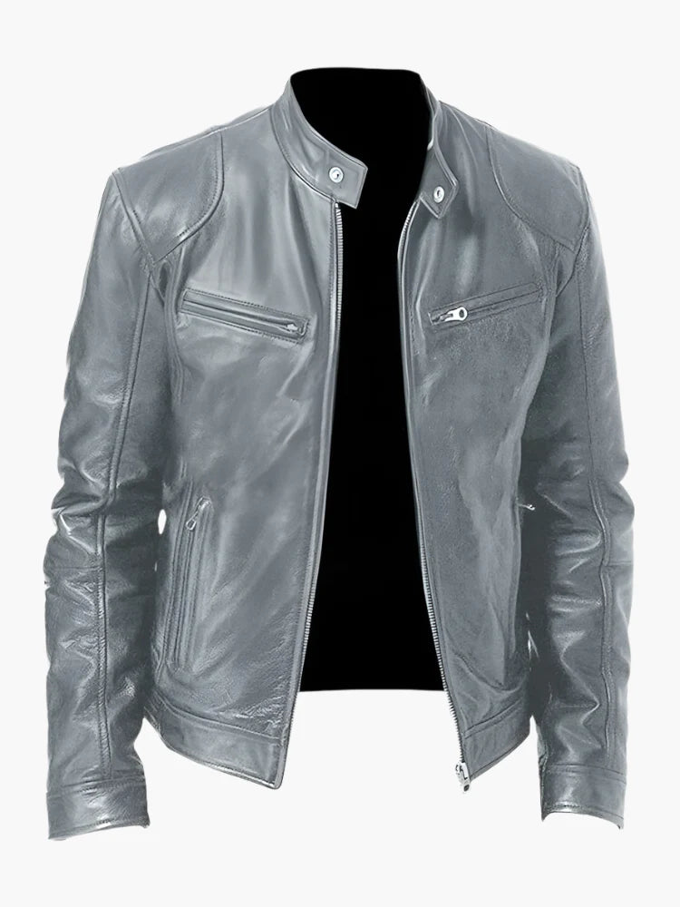 Men's Classic Moto Biker Jacket for Versatile Casual and Urban Style