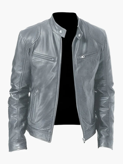 Men's Classic Moto Biker Jacket for Versatile Casual and Urban Style