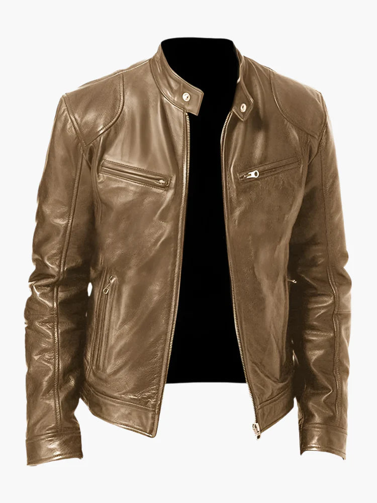 Men's Classic Moto Biker Jacket for Versatile Casual and Urban Style