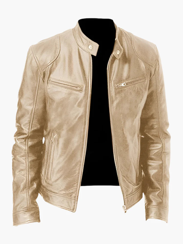 Men's Classic Moto Biker Jacket for Versatile Casual and Urban Style