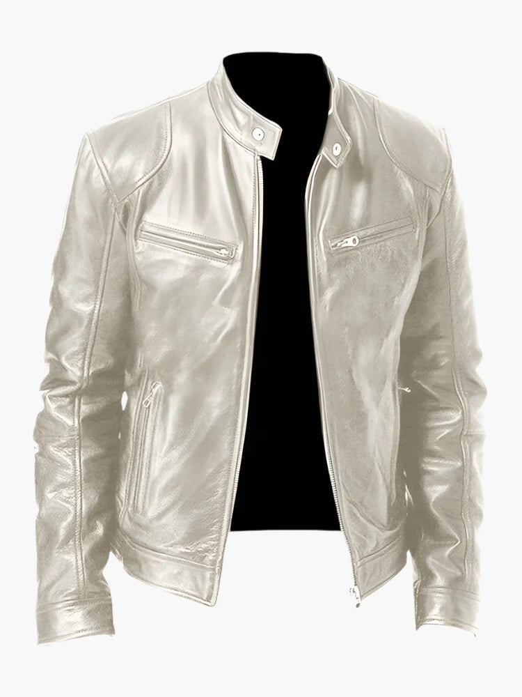 Men's Classic Moto Biker Jacket for Versatile Casual and Urban Style