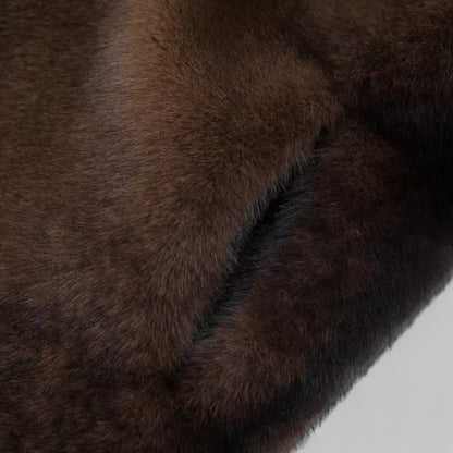 Women's Long Faux Fur Trench Coat – Elegant Winter Overcoat for Stylish Warmth