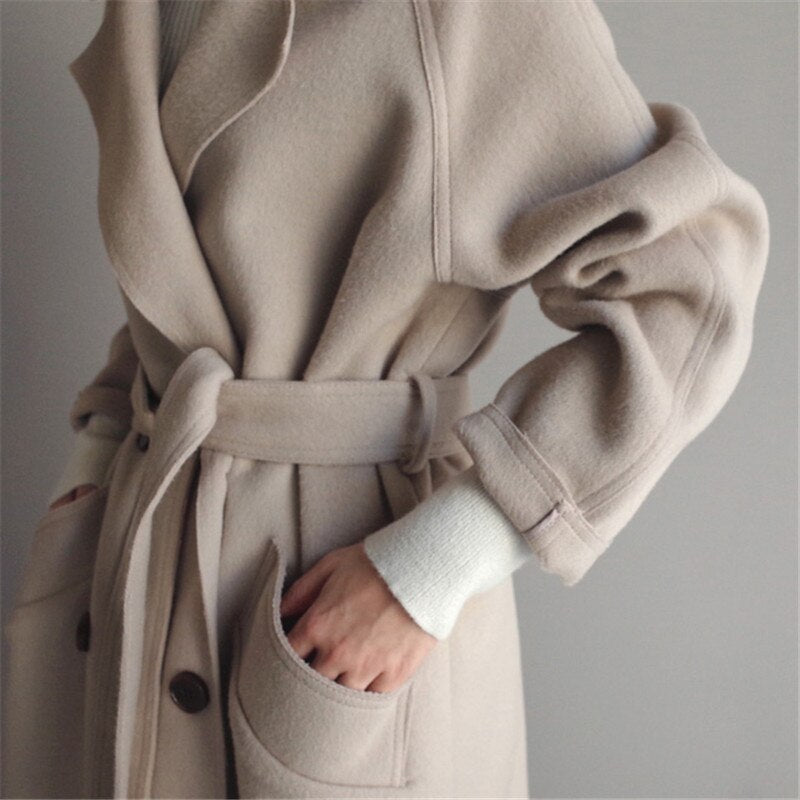 Women's Classic Long Overcoat Winter Elegant Outerwear