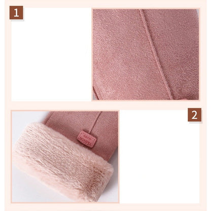 Women's Winter Touchscreen Waterproof Furry Gloves for Cold Weather