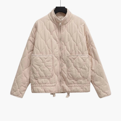 Women's Quilted Oversized Winter Jacket with Pockets and Zipper, Trendy 2024 Style