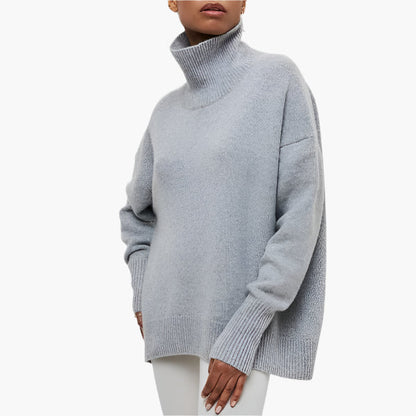 Women's Elegant Full Sleeve Turtleneck Sweater – Sophisticated Loose Fit Knitwear for Stylish Everyday Wear