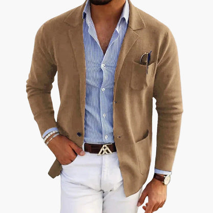 Men's Classic Lapel Blazer for Business and Casual Sophistication