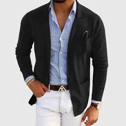 Men's Classic Lapel Blazer for Business and Casual Sophistication