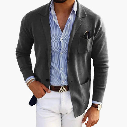 Men's Classic Lapel Blazer for Business and Casual Sophistication