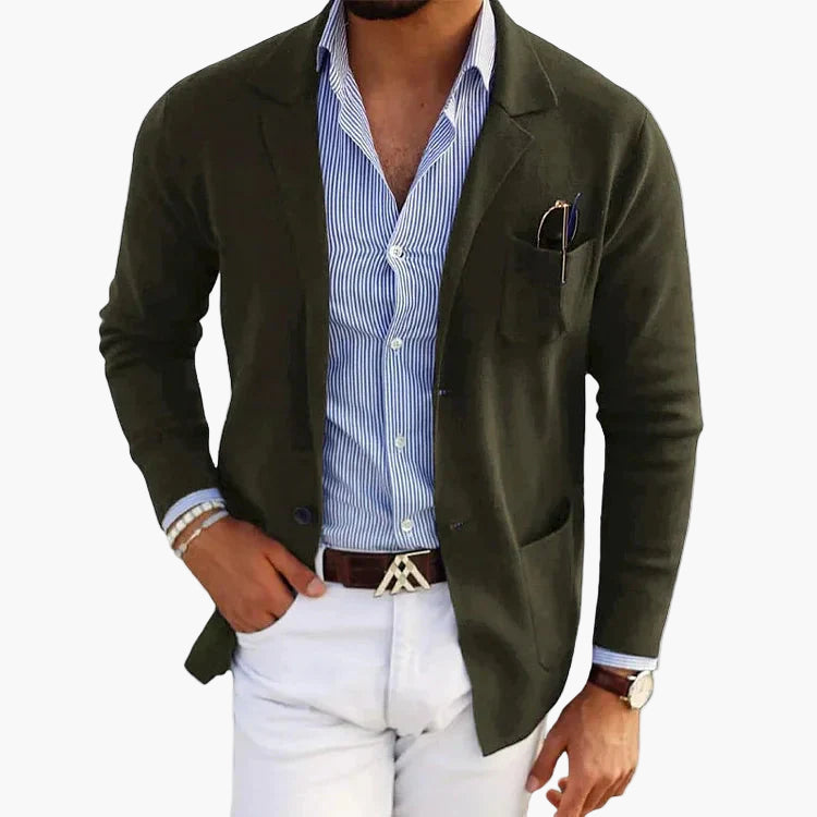 Men's Classic Lapel Blazer for Business and Casual Sophistication