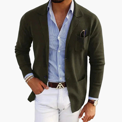 Men's Classic Lapel Blazer for Business and Casual Sophistication