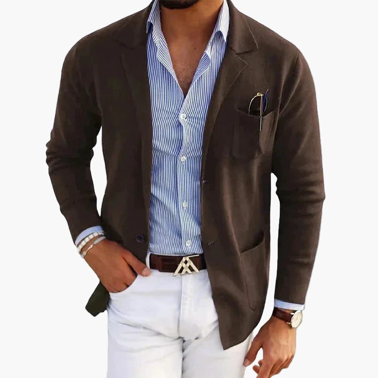 Men's Classic Lapel Blazer for Business and Casual Sophistication