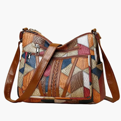 Women's Vintage Patchwork Shoulder Bag Stylish Everyday Crossbody Purse