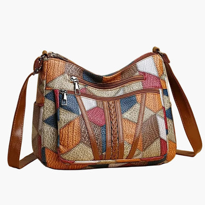 Women's Vintage Patchwork Shoulder Bag Stylish Everyday Crossbody Purse