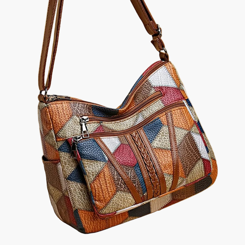 Women's Vintage Patchwork Shoulder Bag Stylish Everyday Crossbody Purse
