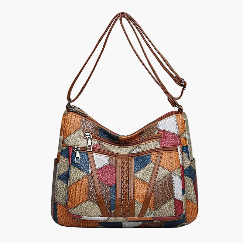 Women's Vintage Patchwork Shoulder Bag Stylish Everyday Crossbody Purse
