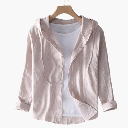 Women's Casual Hooded Button-Up Lightweight Shirt – Everyday Relaxed Fit Top