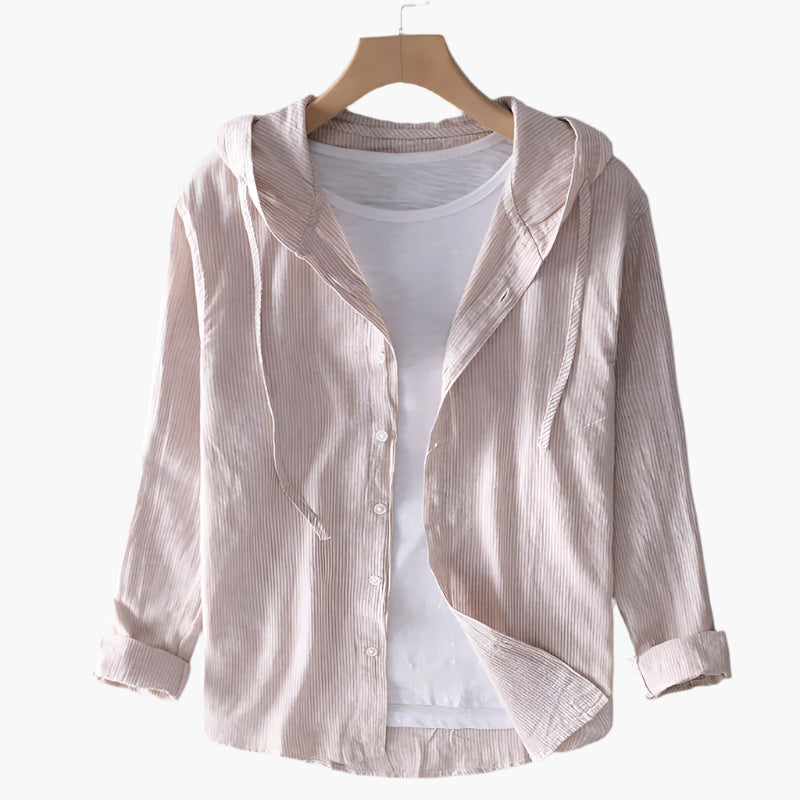 Women's Lightweight Hooded Button-Up Casual Shirt - Relaxed Fit Everyday Top