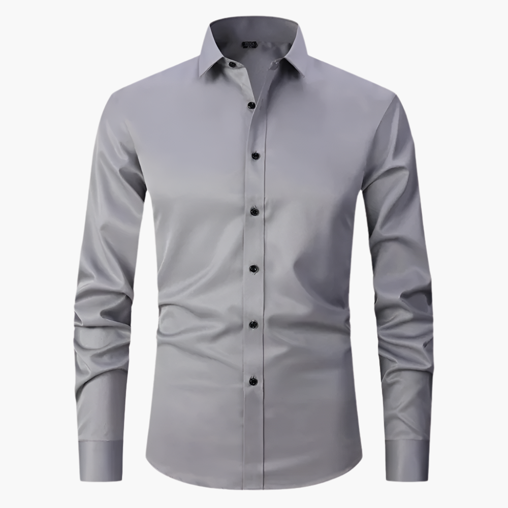 Men's Classic Stretch Dress Shirt – Slim Fit Business & Casual Long Sleeve