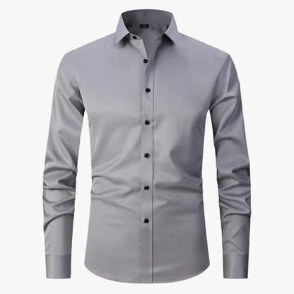 Men's Classic Stretch Dress Shirt – Slim Fit Business & Casual Long Sleeve
