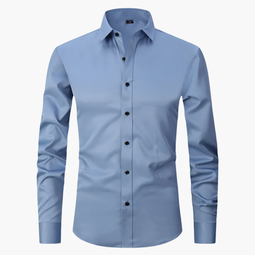 Men's Classic Stretch Dress Shirt – Slim Fit Business & Casual Long Sleeve