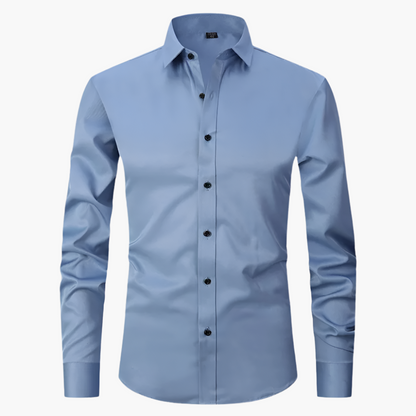 Men's Classic Stretch Dress Shirt – Slim Fit Business & Casual Long Sleeve