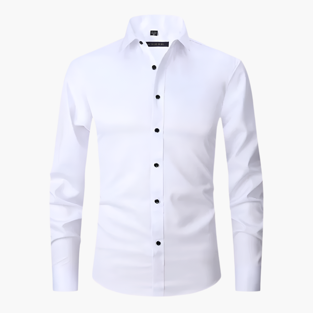 Men's Classic Stretch Dress Shirt – Slim Fit Business & Casual Long Sleeve