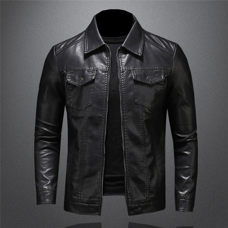 Men's Classic Moto Style Jacket for Casual and Formal Wear