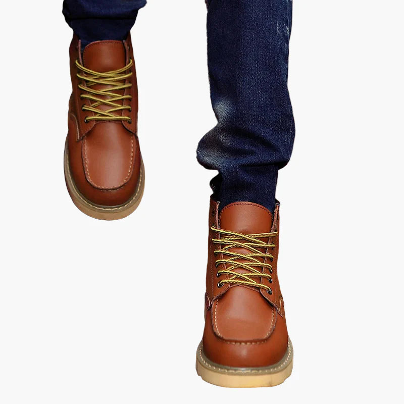 Men's Retro Winter Boots - Stylish Vintage Lace-Up Outdoor Boots