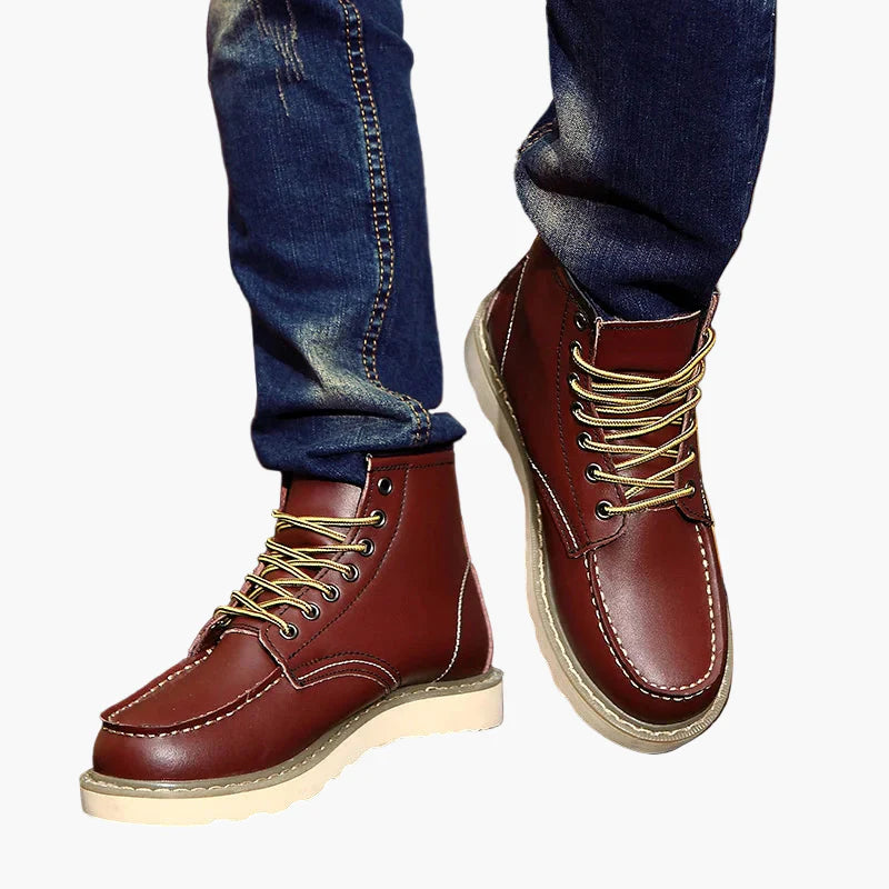 Men's Retro Winter Boots - Stylish Vintage Lace-Up Outdoor Boots