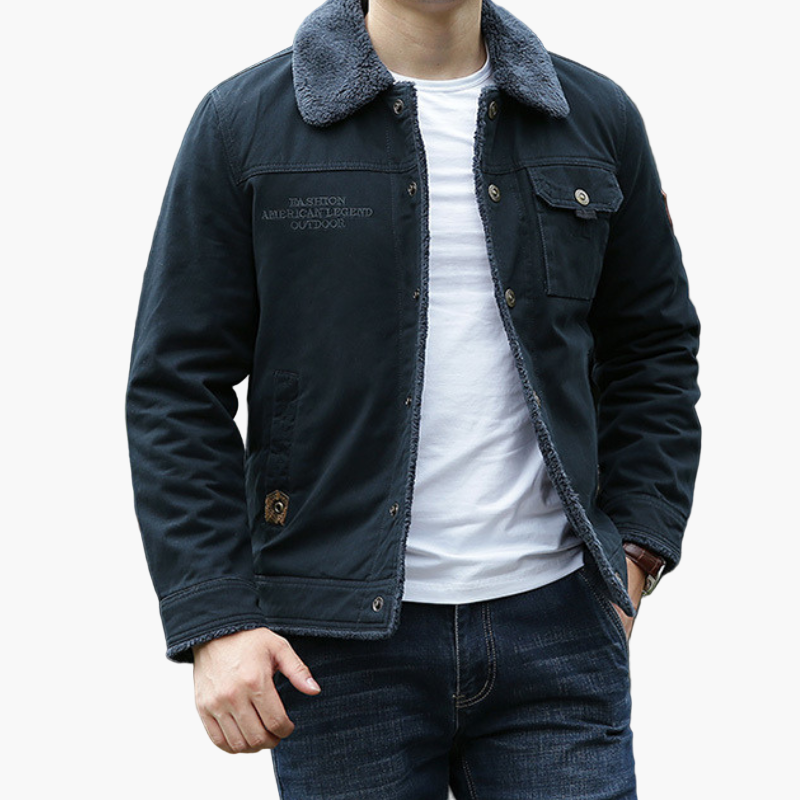 Men's Casual Outdoor Sherpa Collar Button-Up Jacket – Versatile Street Style