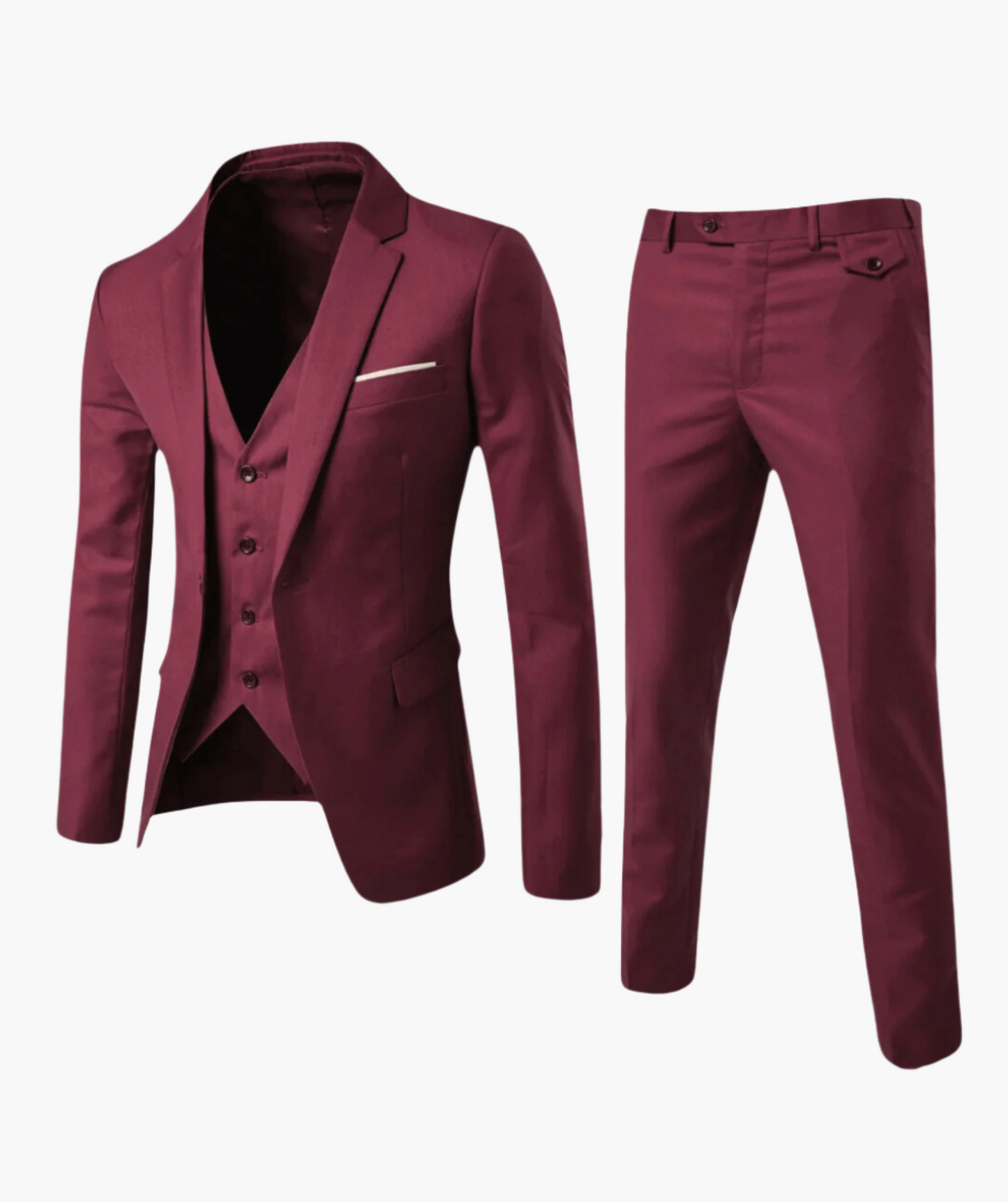 Men's Three-Piece Slim Fit Business Suit with Vest – Formal Wedding & Office Attire