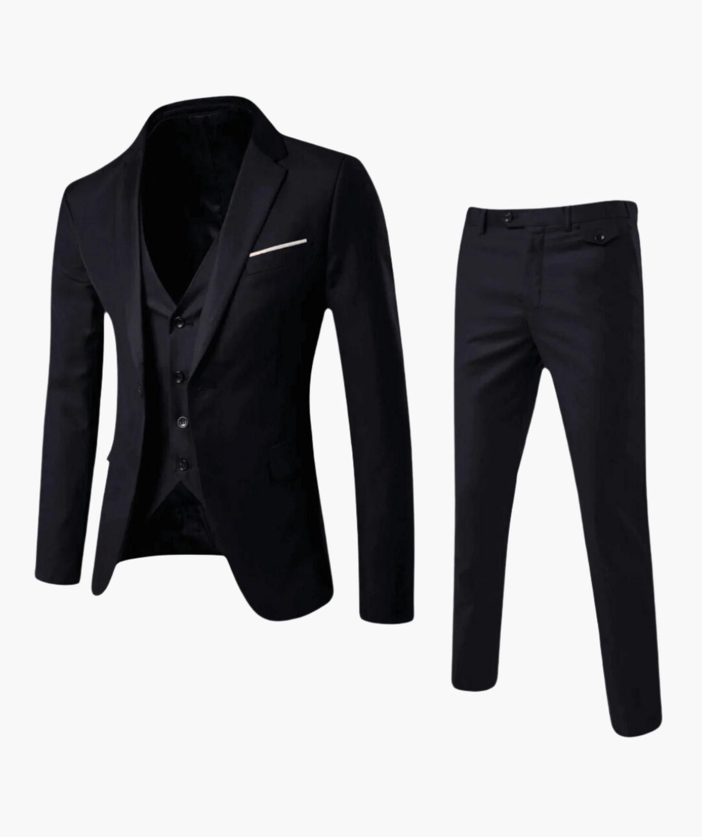 Men's Three-Piece Slim Fit Business Suit with Vest – Formal Wedding & Office Attire