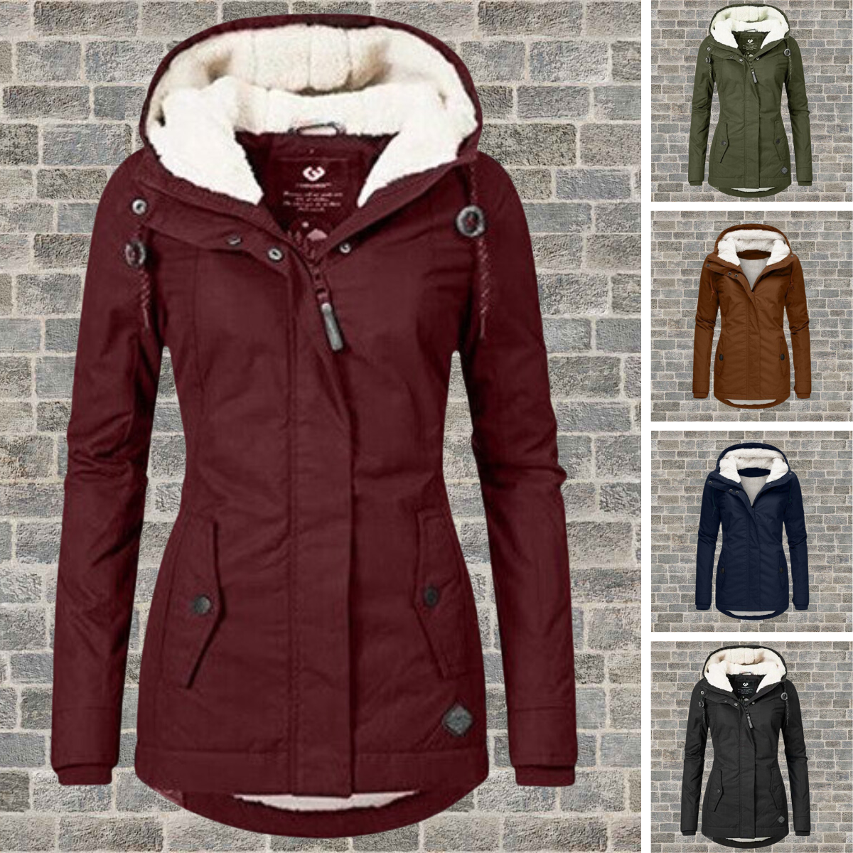 Women's Winter Hooded Sherpa Parka – Stylish Warmth for Cold Weather