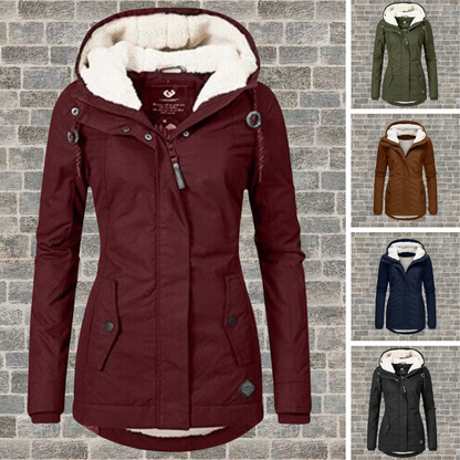 Women's Winter Hooded Sherpa Parka – Stylish Warmth for Cold Weather
