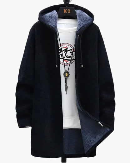 Men's Casual Hooded Fleece Jacket for Everyday Warmth and Style