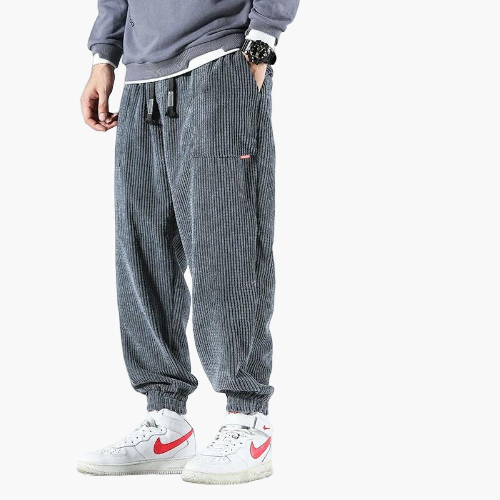 Men's Relaxed Fit Corduroy Jogger Pants for Casual and Streetwear Style