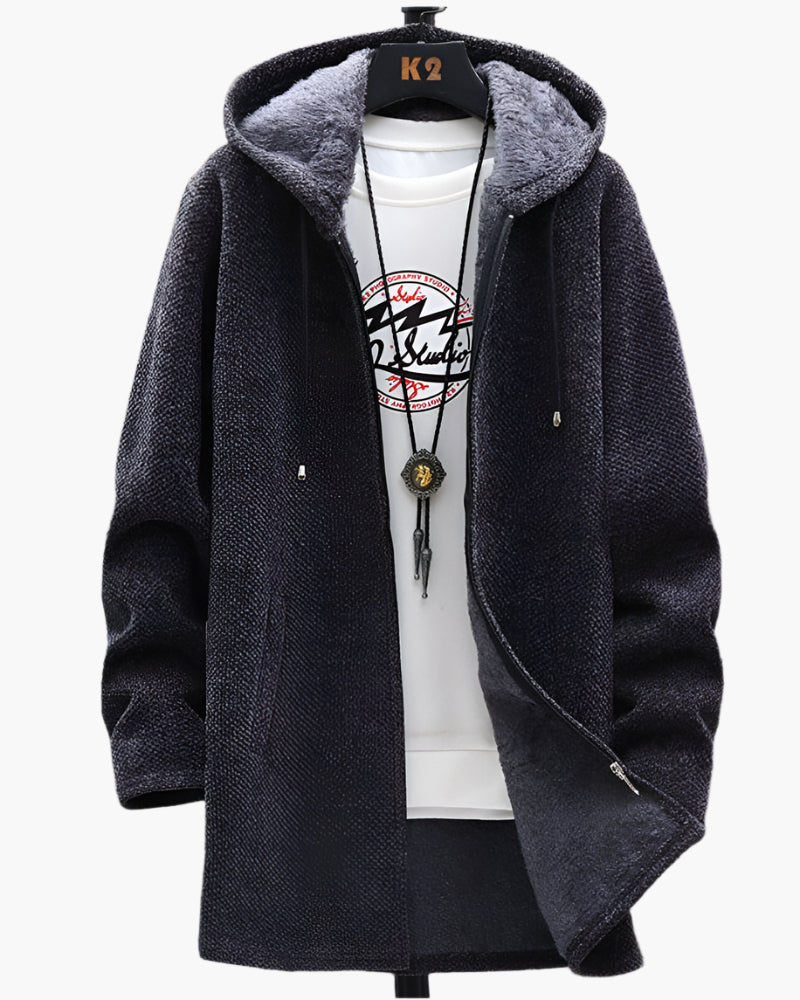 Men's Casual Hooded Fleece Jacket for Everyday Warmth and Style