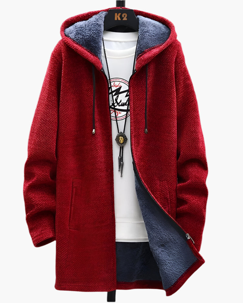 Men's Casual Hooded Fleece Jacket for Everyday Warmth and Style