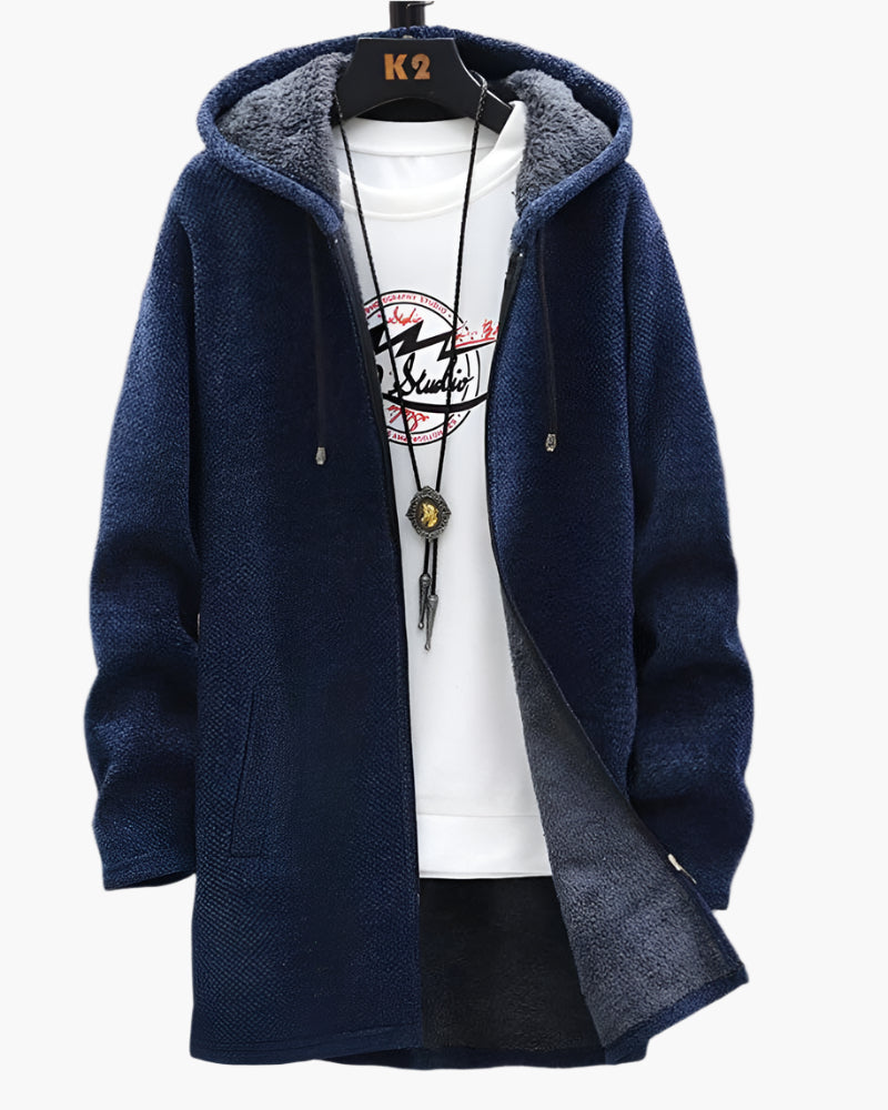 Men's Casual Hooded Fleece Jacket for Everyday Warmth and Style
