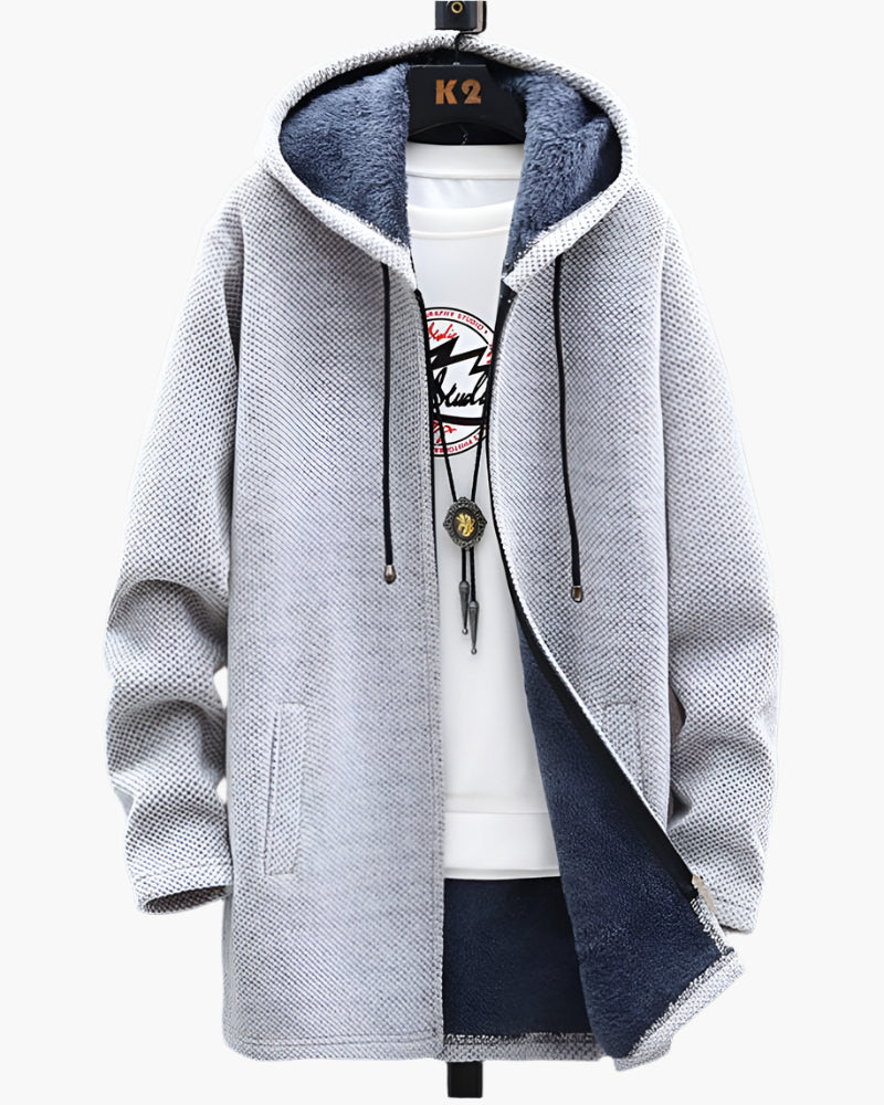 Men's Casual Hooded Fleece Jacket for Everyday Warmth and Style