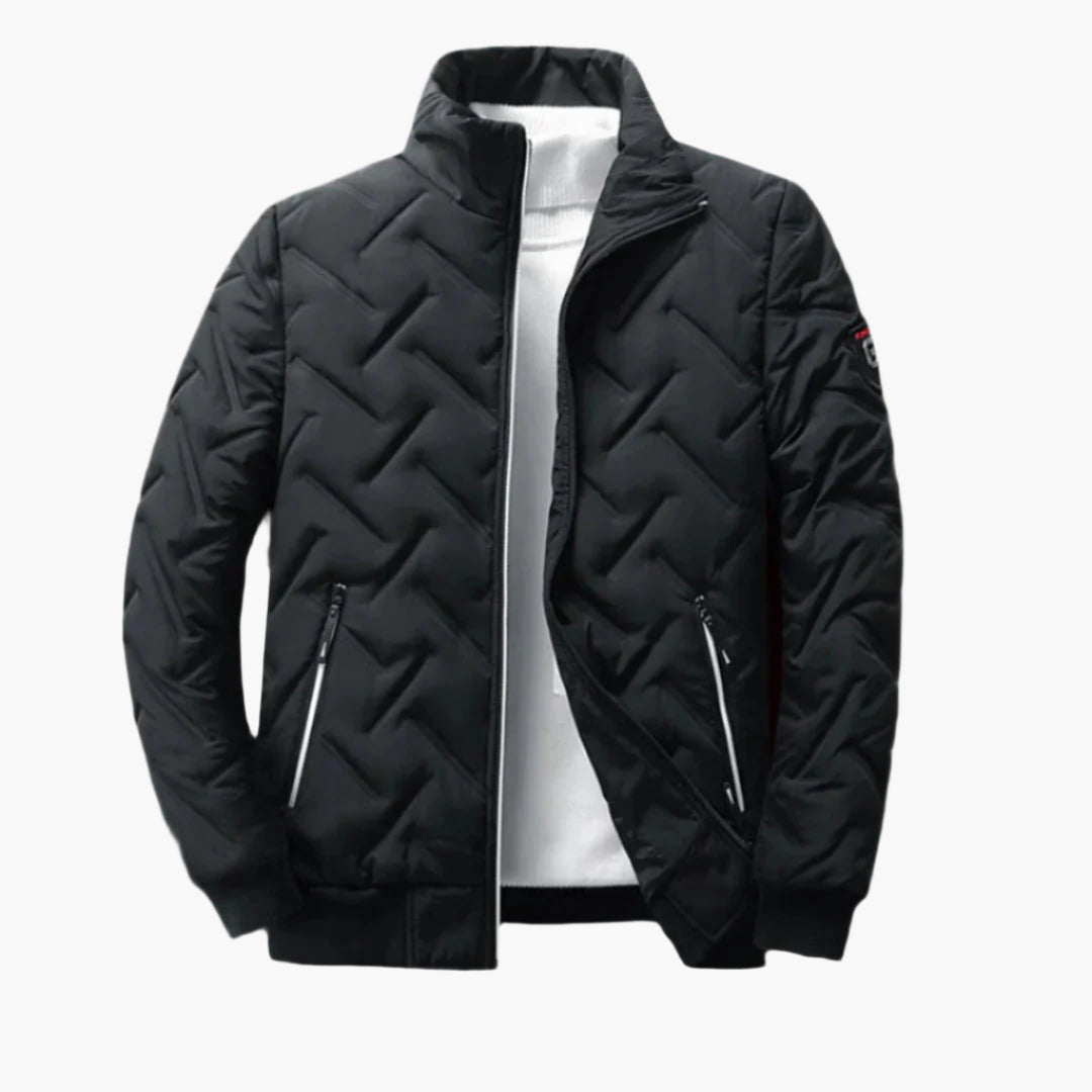 Men's Casual Quilted Stand Collar Winter Jacket – Stylish Warm Everyday Outerwear