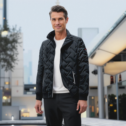 Men's Casual Quilted Stand Collar Winter Jacket – Stylish Warm Everyday Outerwear