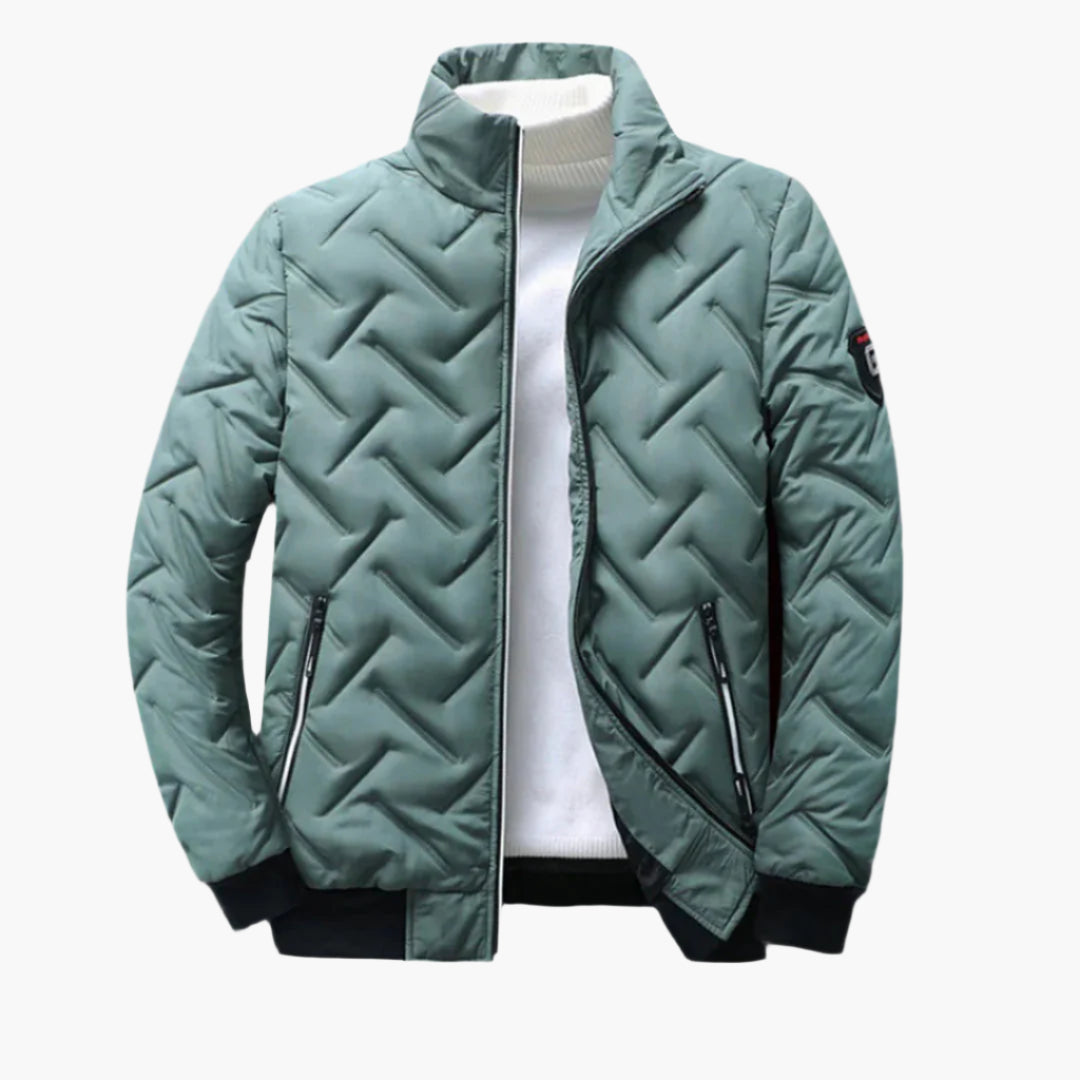 Men's Casual Quilted Stand Collar Winter Jacket – Stylish Warm Everyday Outerwear
