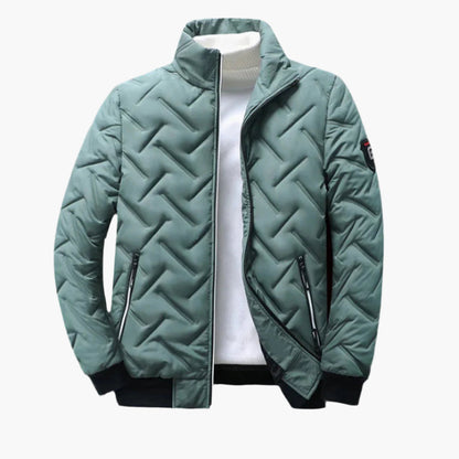 Men's Casual Quilted Stand Collar Winter Jacket – Stylish Warm Everyday Outerwear